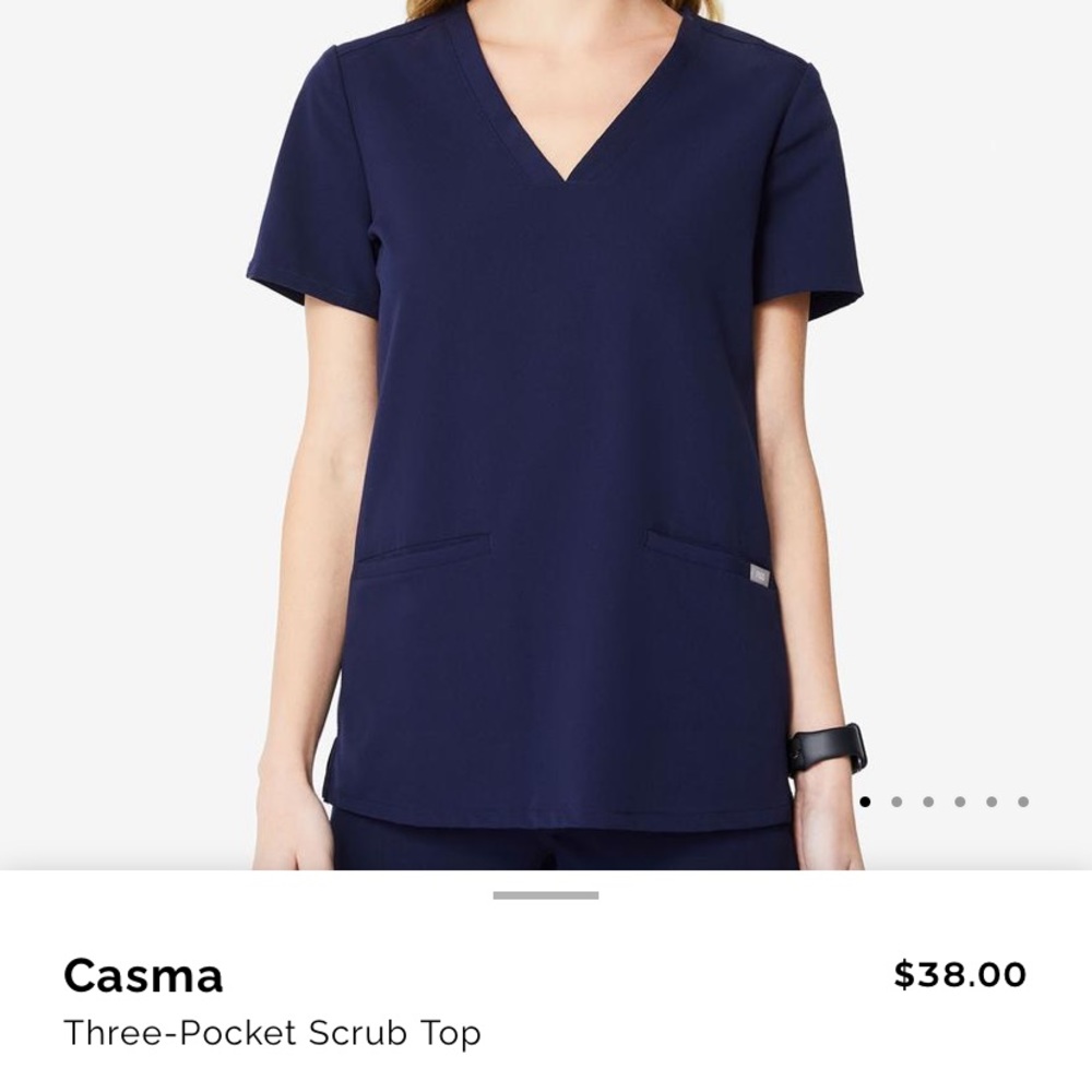 FIGS Navy Casma 3-pocket Scrub Top